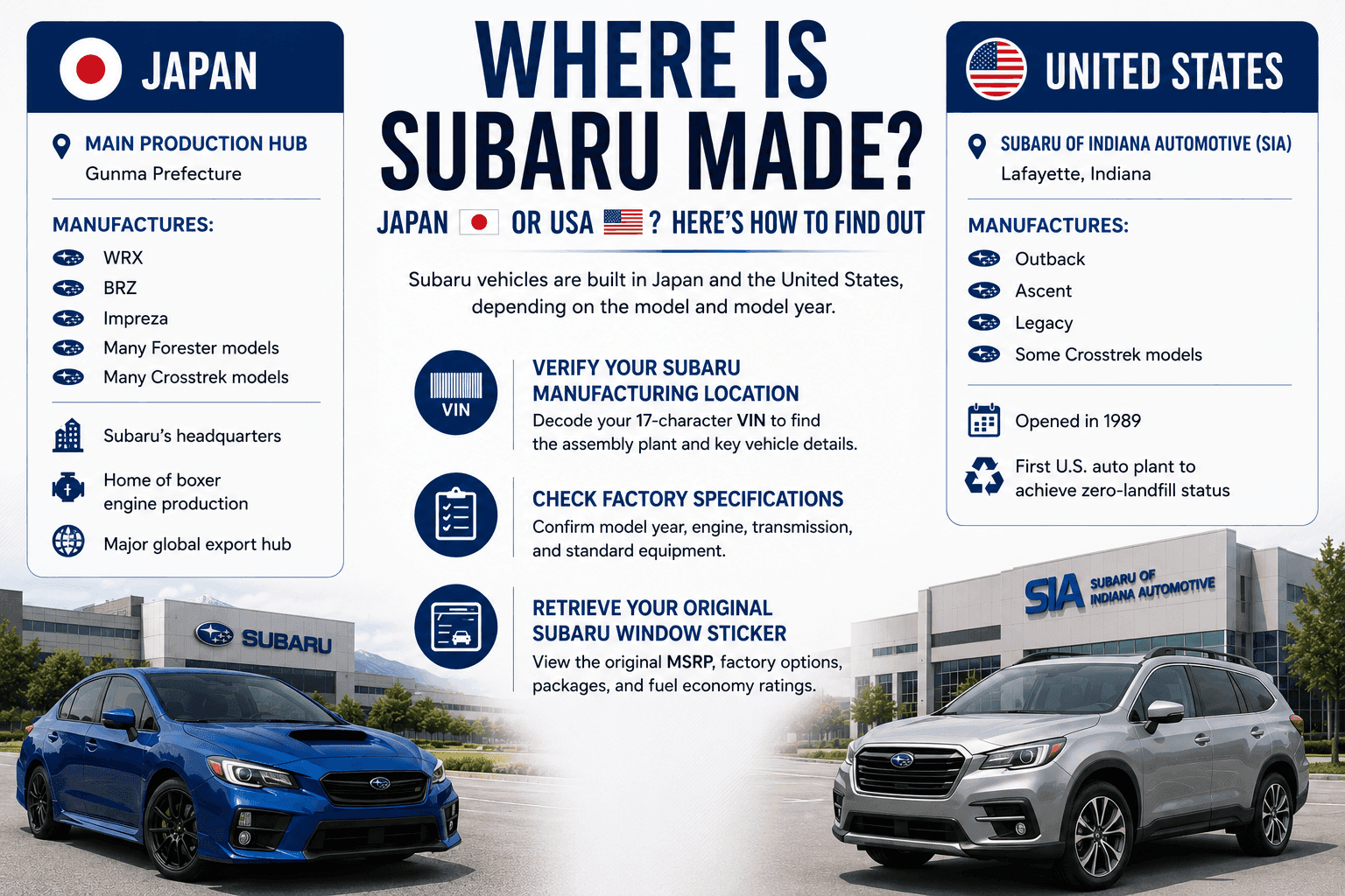 Subaru manufacture location