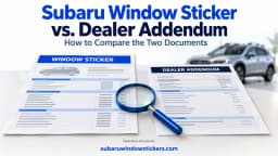 Subaru Window Sticker vs. Dealer Addendum: Comparison Guide